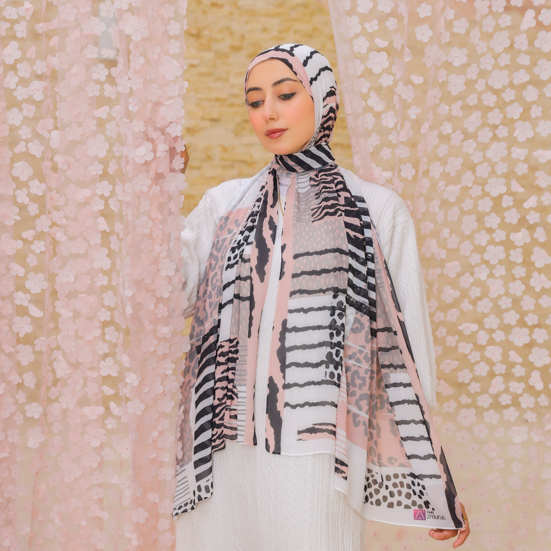 طرحة شيفون ديجيتال ٢متر *٧٠سم - SC8329