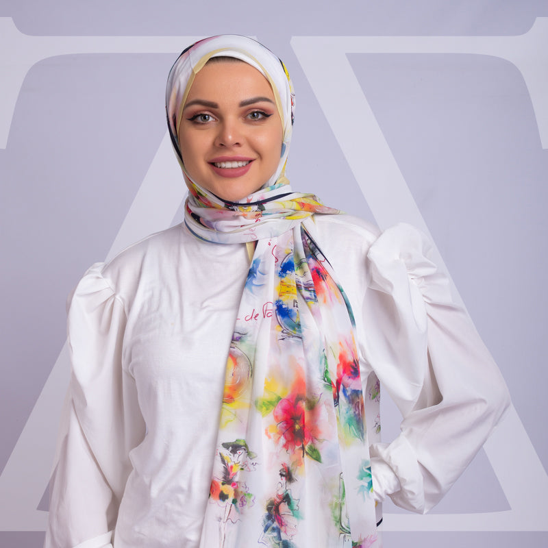 طرحة شيفون ديجيتال ٢متر *٧٠سم - SC8341