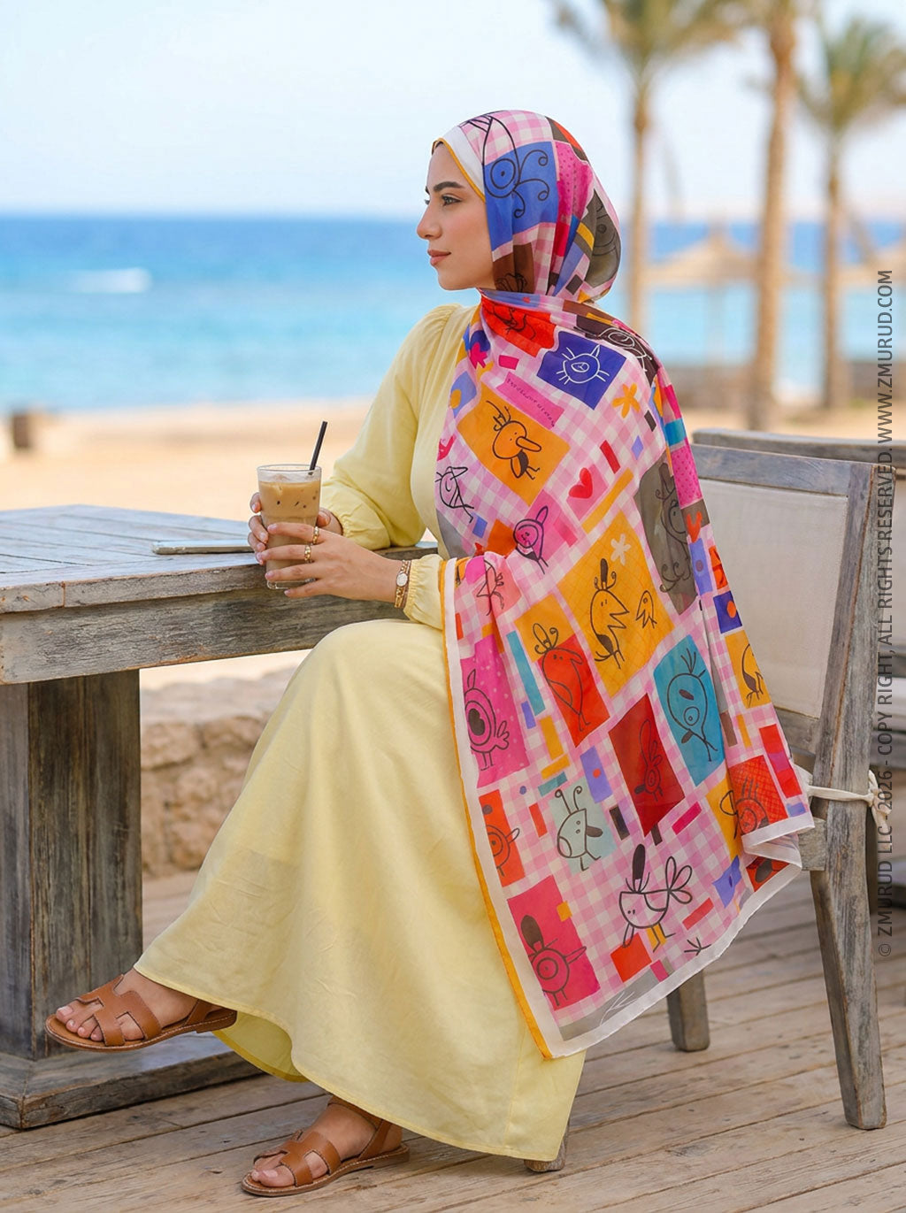 طرحة شيفون ديجيتال ٢متر *٧٠سم - SC8345