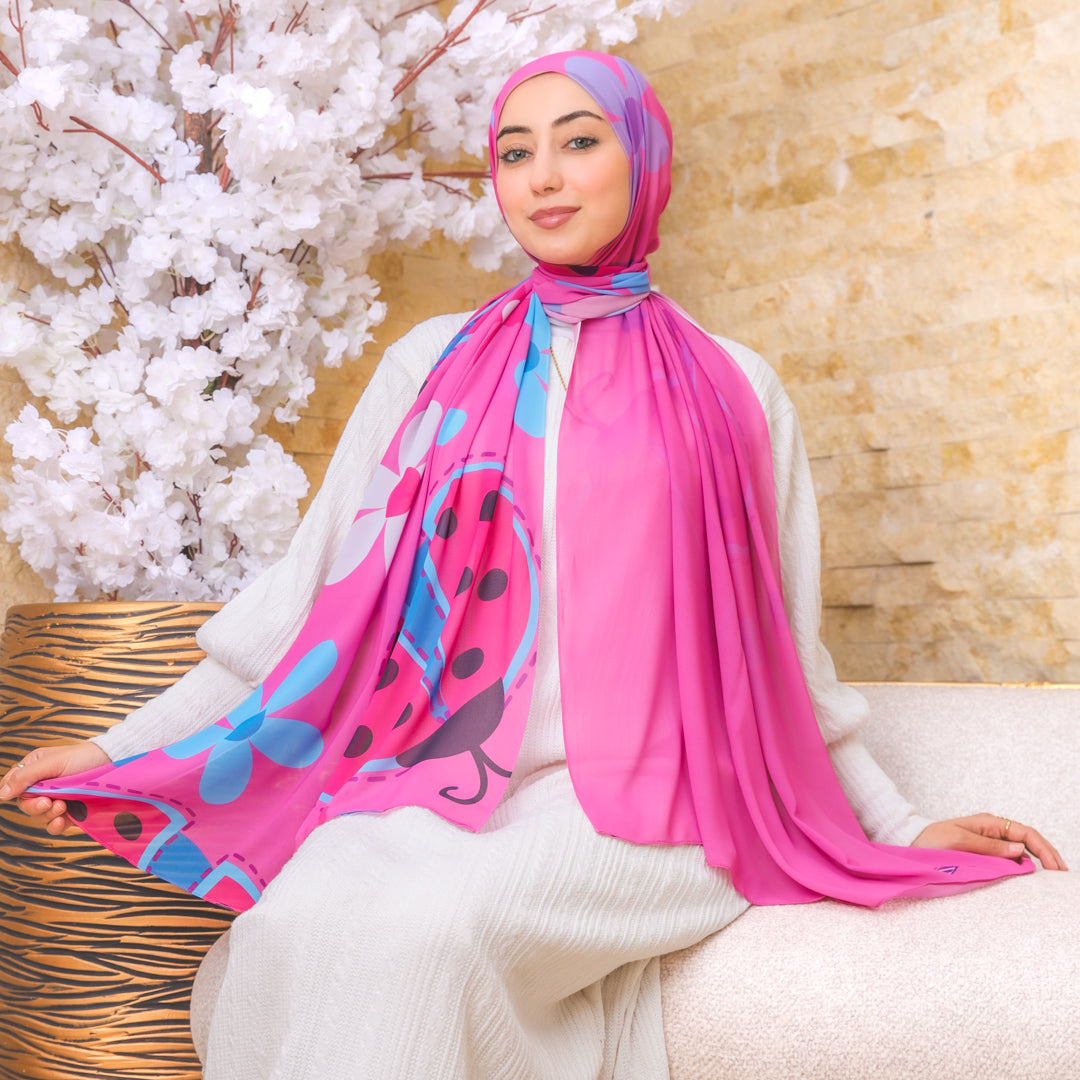 طرحة شيفون ديجيتال ٢متر *٧٠سم - SC8347