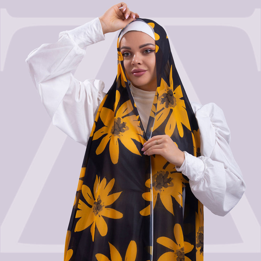 طرحة شيفون ديجيتال ٢متر *٧٠سم - SC8354