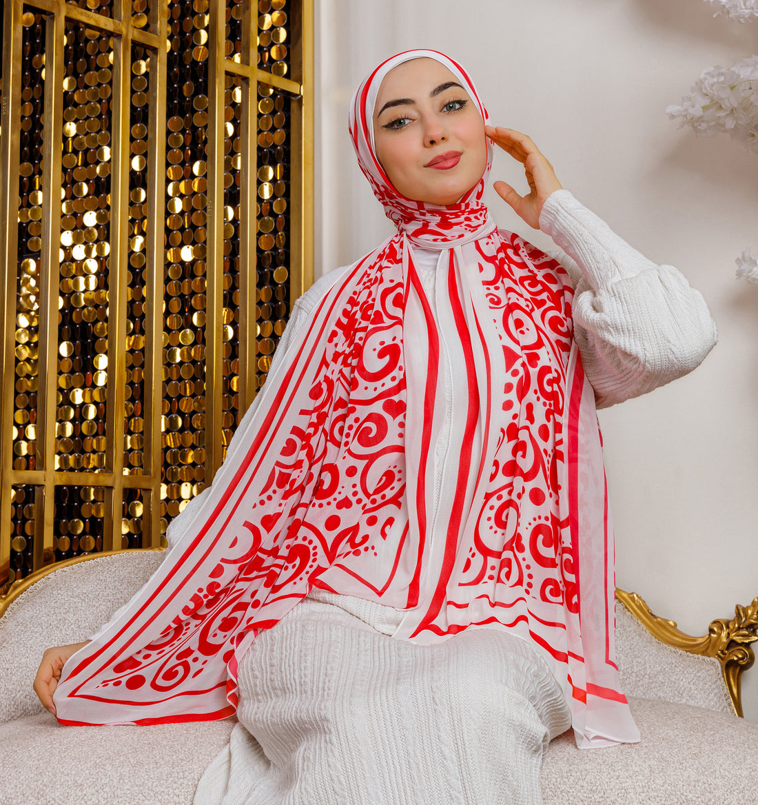 طرحة شيفون ديجيتال ٢متر *٧٠سم - SC8420