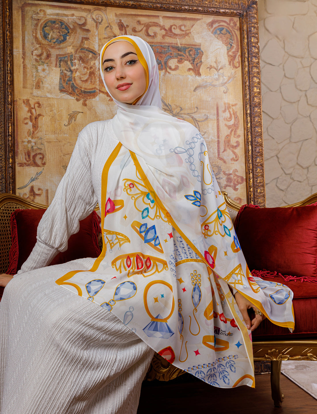طرحة شيفون ديجيتال ٢متر *٧٠سم - SC8428