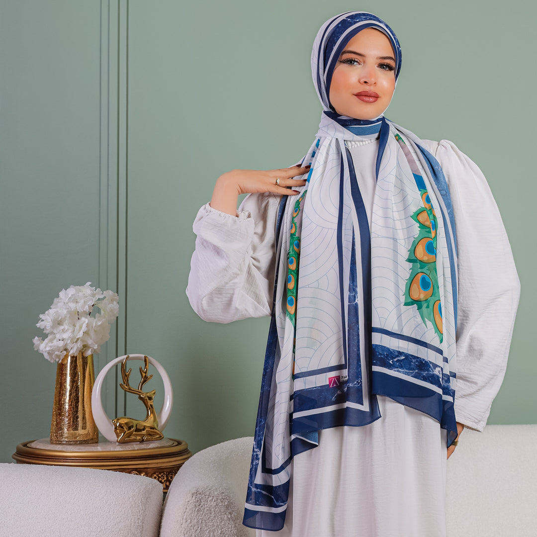 طرحة شيفون ديجيتال ٢متر *٧٠سم - SC8449