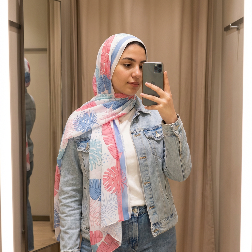 طرحة شيفون ديجيتال ٢متر *٧٠سم - SC8474