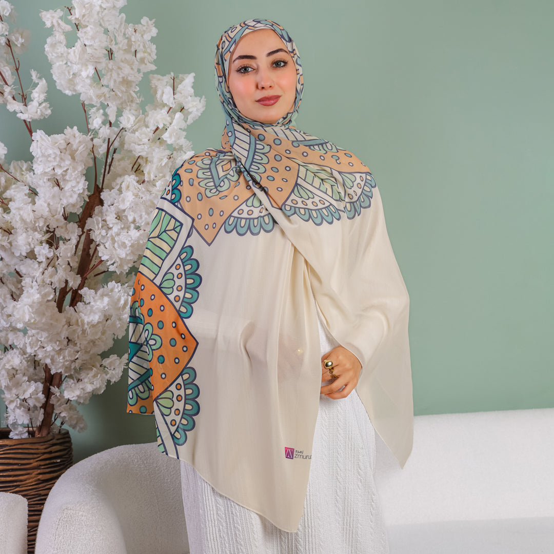 طرحة شيفون ديجيتال ٢متر *٧٠سم - SC8478