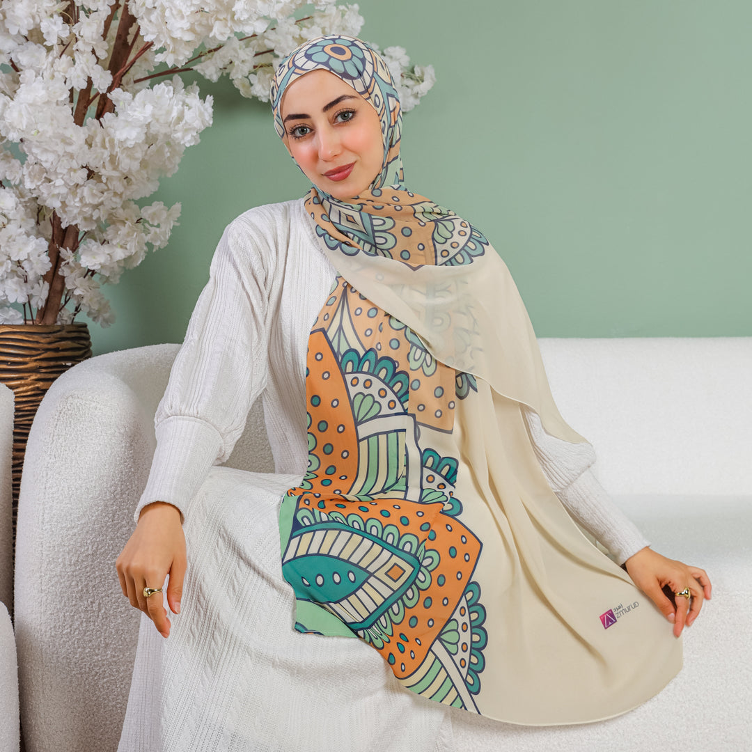 طرحة شيفون ديجيتال ٢متر *٧٠سم - SC8478