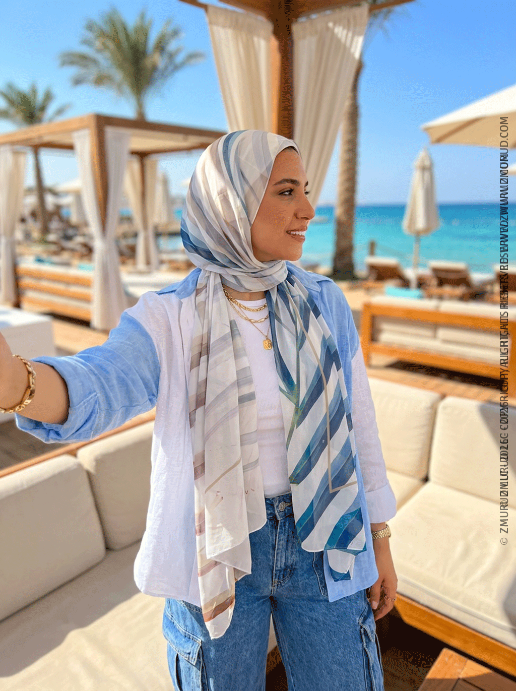 طرحة شيفون ديجيتال ٢متر *٧٠سم - SC8503