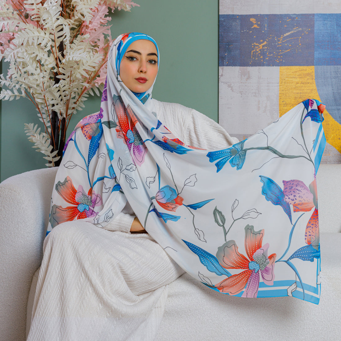 طرحة شيفون ديجيتال ٢متر - SC8575