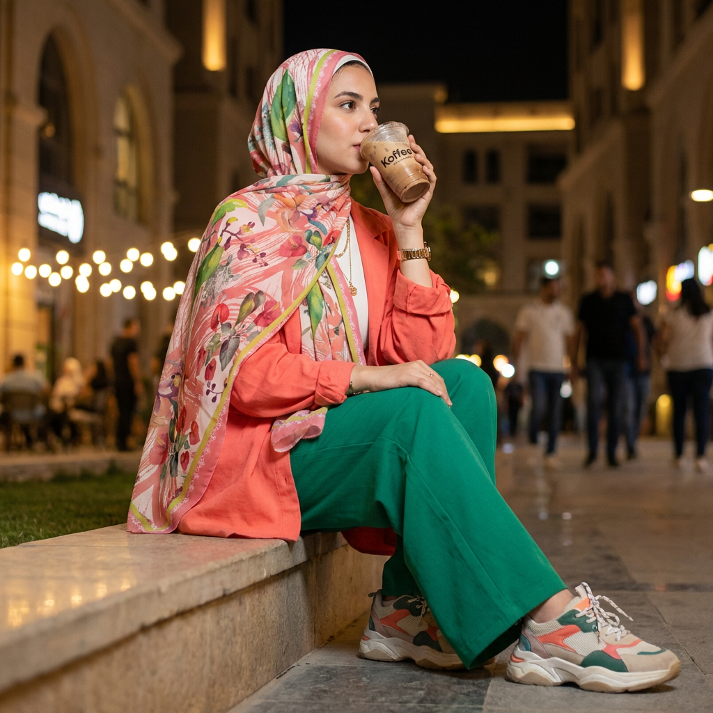 طرحة شيفون ديجيتال ٢متر *٧٠سم - SC8615