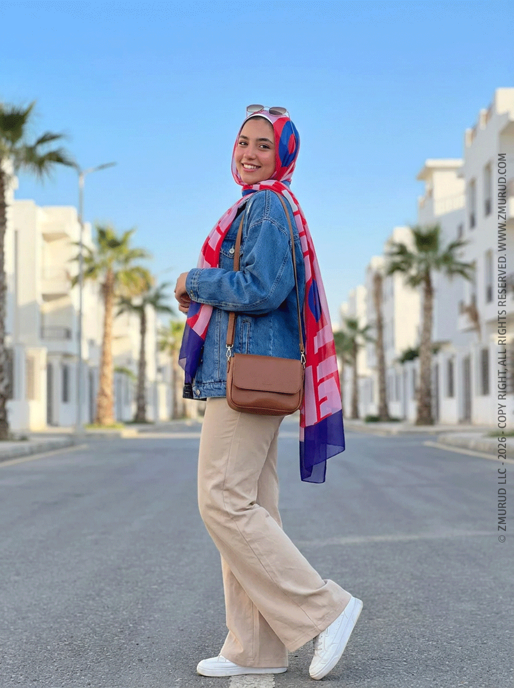 طرحة شيفون ديجيتال ٢متر *٧٠سم - SC8669