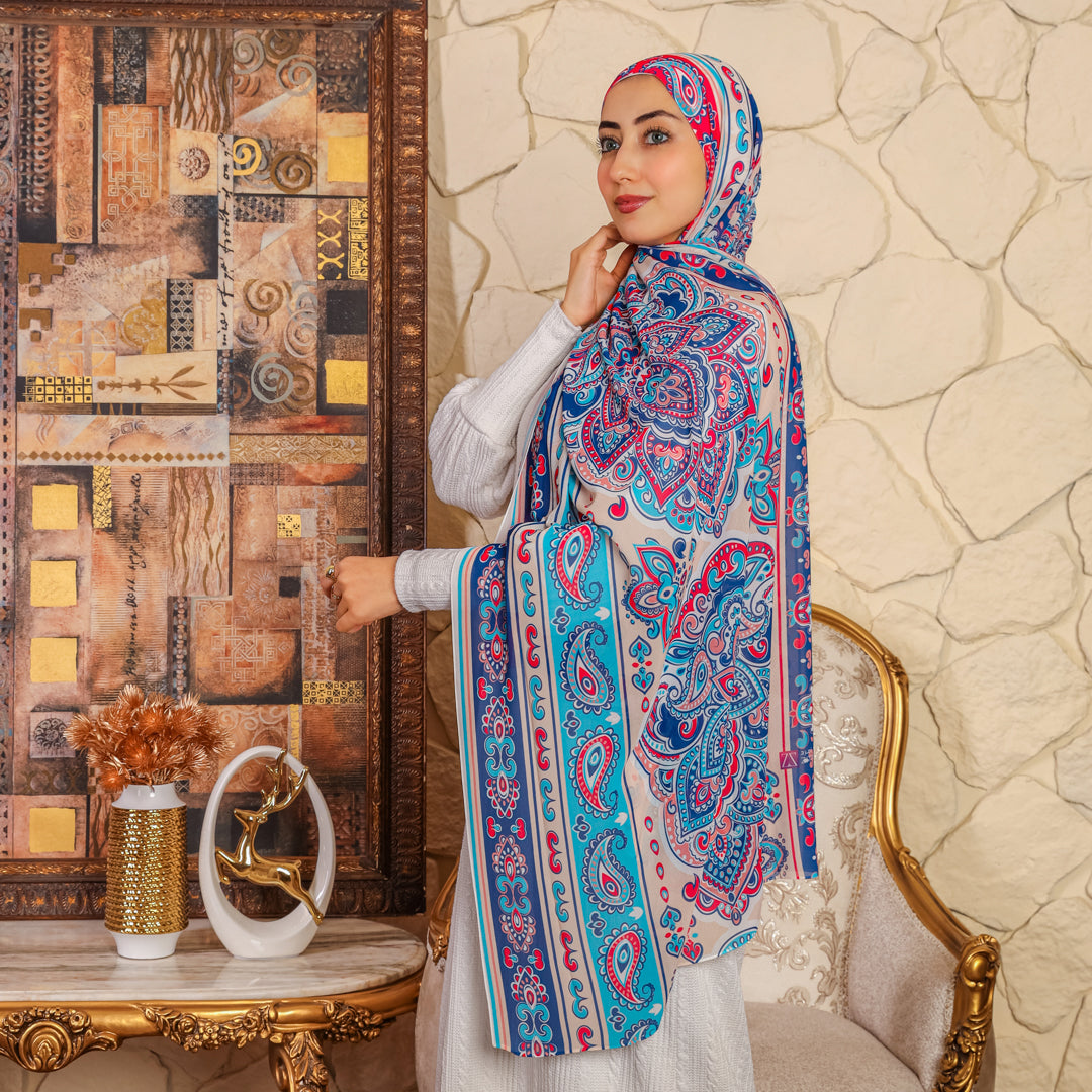 طرحة شيفون ديجيتال ٢متر *٧٠سم - SC8671