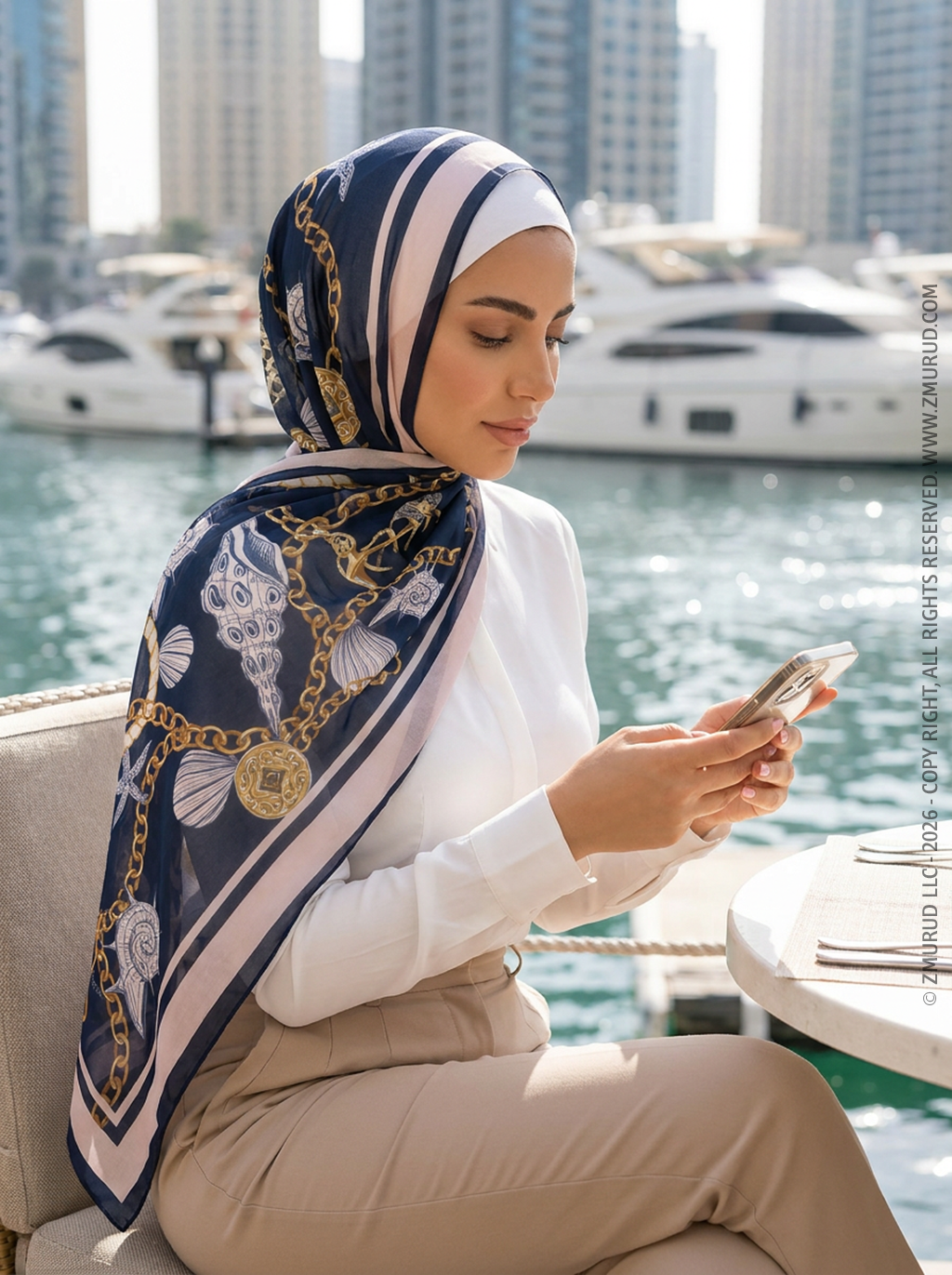 طرحة شيفون ديجيتال ٢متر *٧٠سم - SC8744