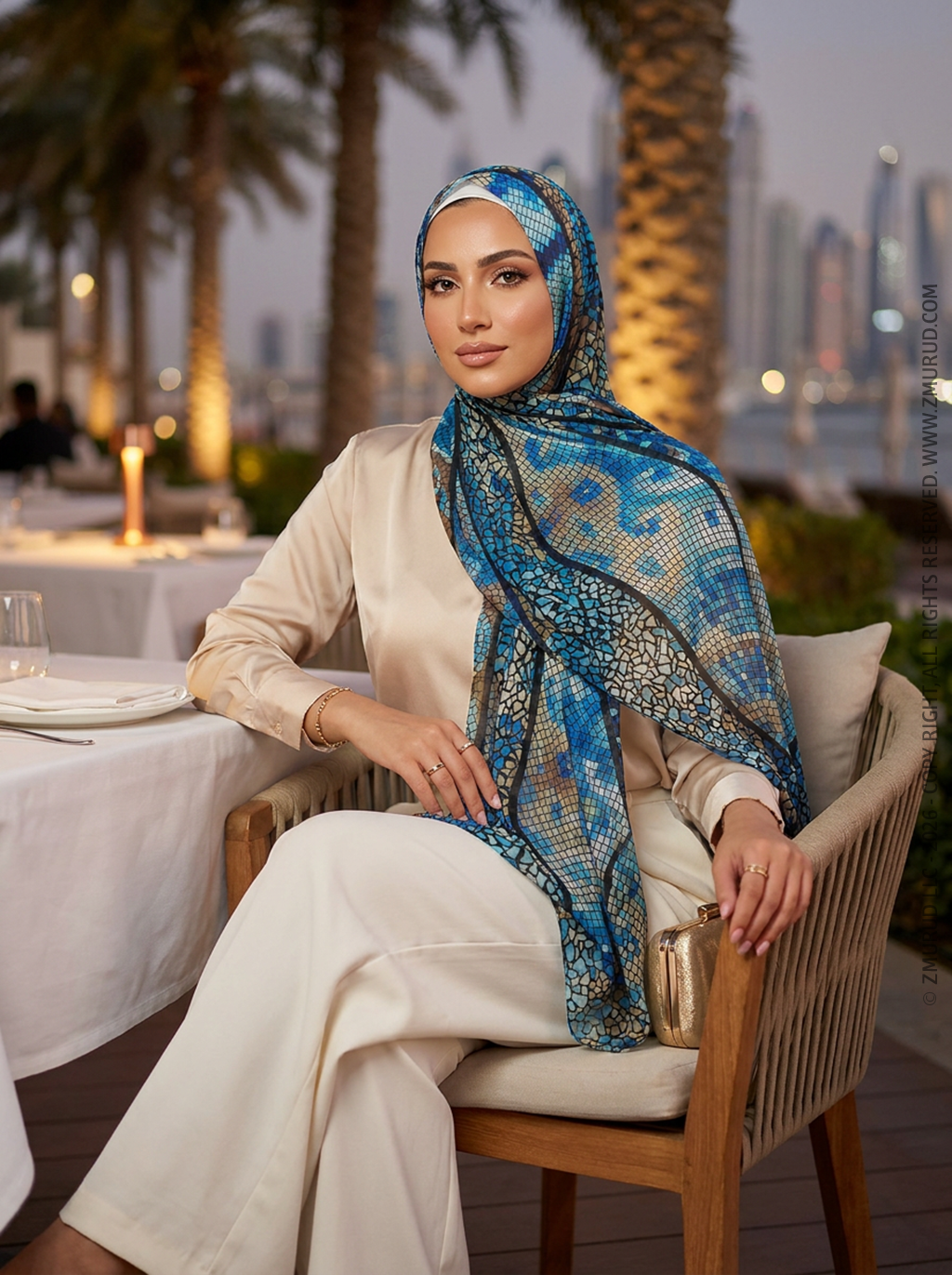 طرحة شيفون ديجيتال ٢متر *٧٠سم - SC8745