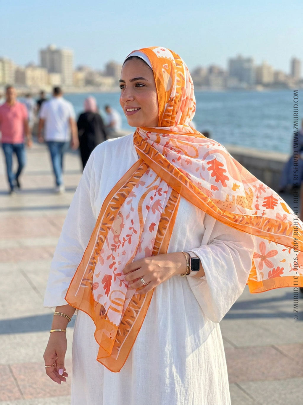 طرحة شيفون ديجيتال ٢متر *٧٠سم - SC8752