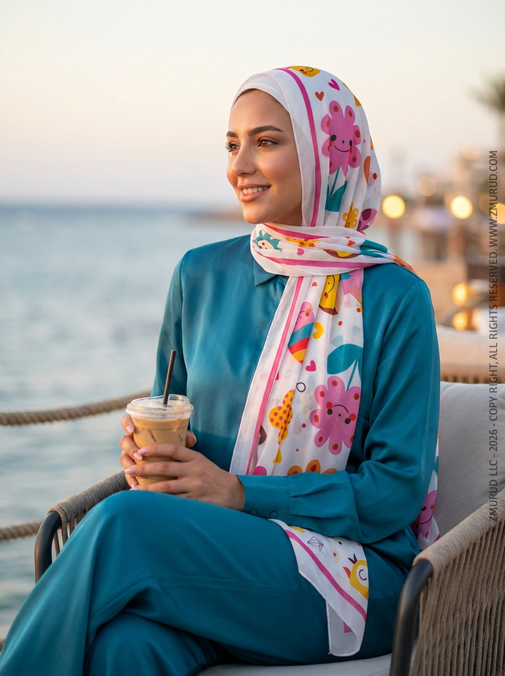 طرحة شيفون ديجيتال ٢متر *٧٠سم - SC8753