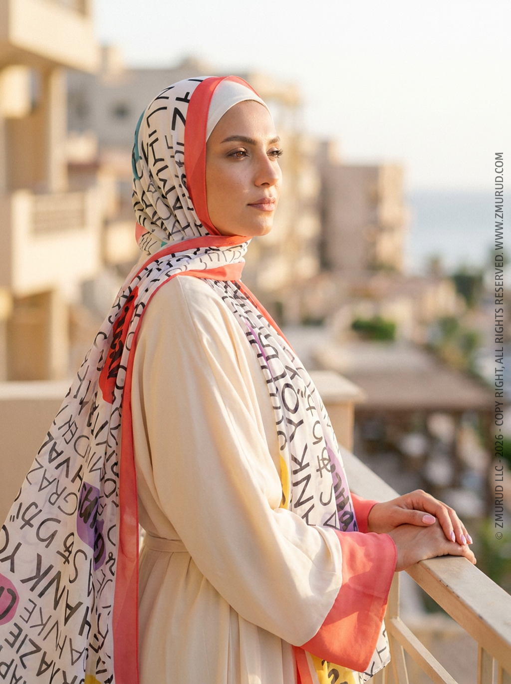 طرحة شيفون ديجيتال ٢متر *٧٠سم - SC8763