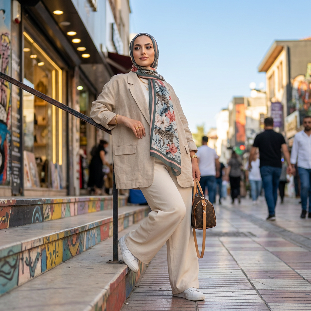 طرحة شيفون ديجيتال ٢متر *٧٠سم - SC8793