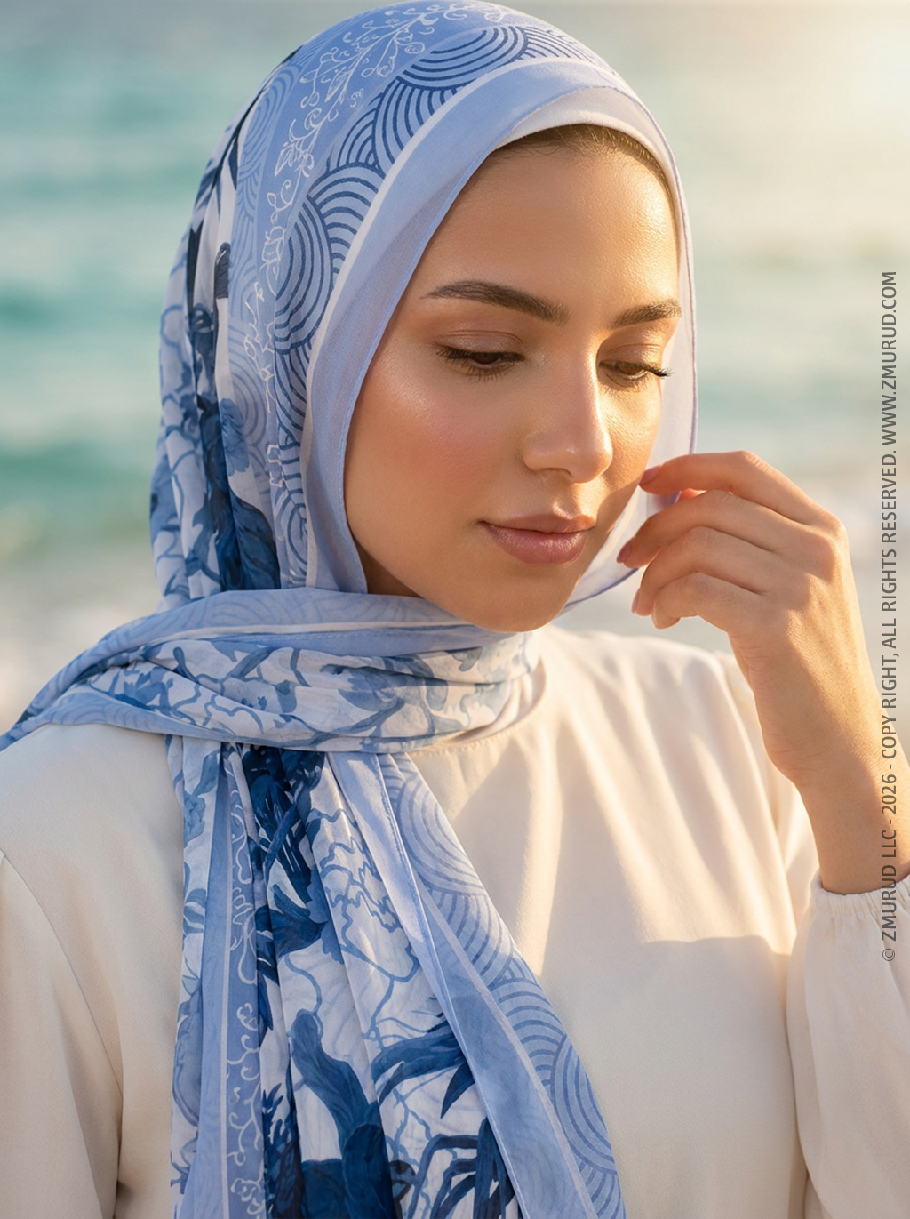 طرحة شيفون ديجيتال ٢متر *٧٠سم - SC8795