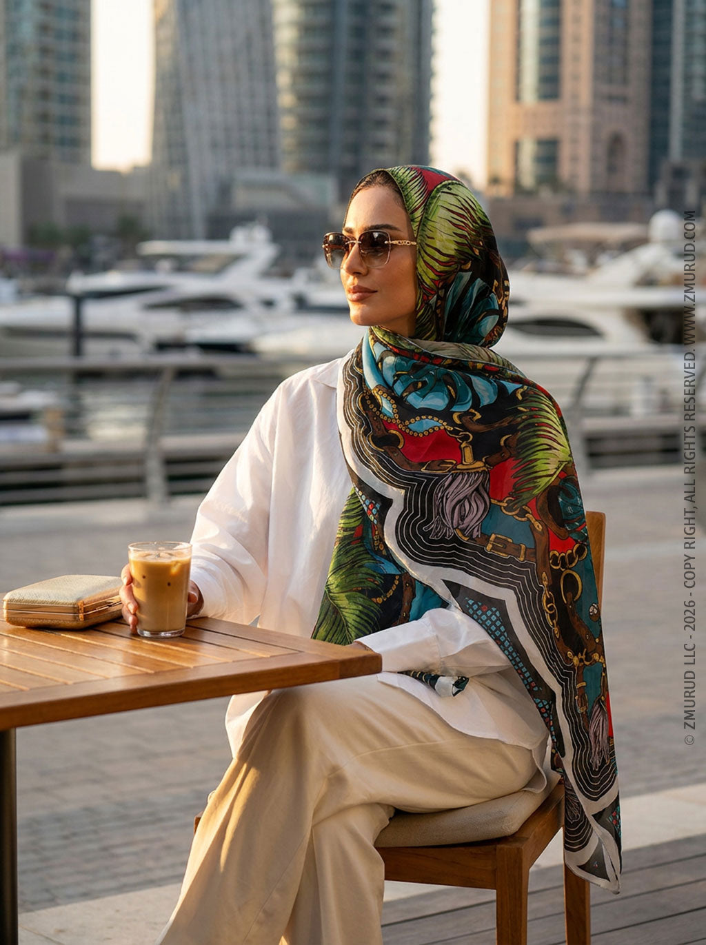طرحة شيفون ديجيتال ٢متر *٧٠سم - SC8802