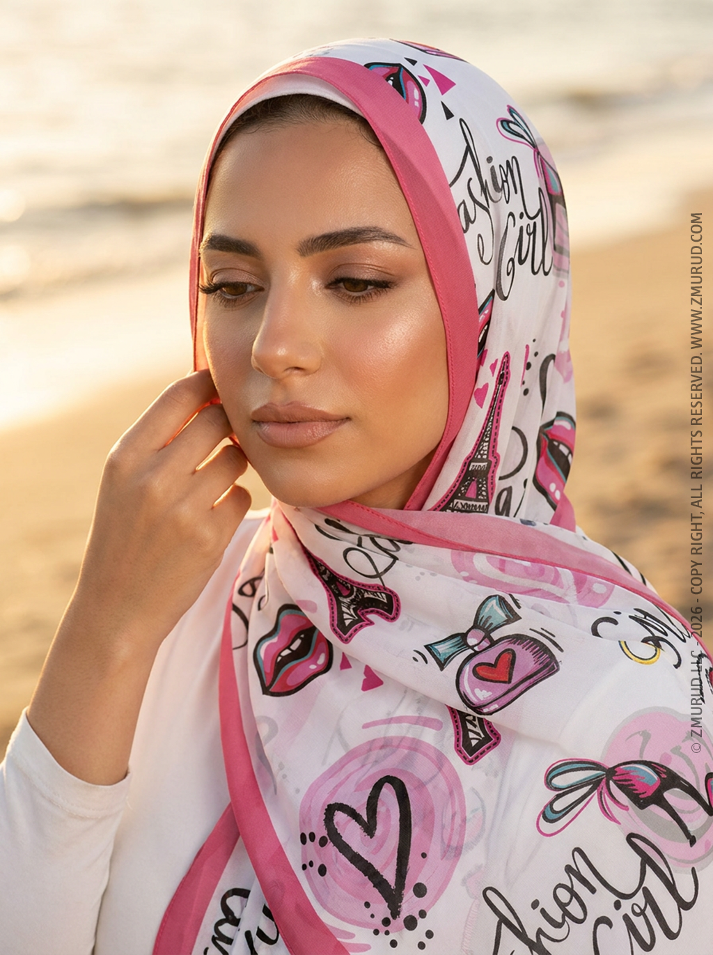 طرحة شيفون ديجيتال ٢متر *٧٠سم - SC8805
