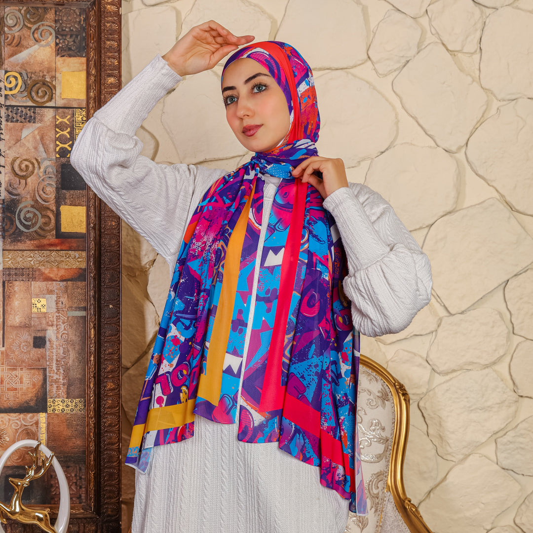 طرحة شيفون ديجيتال ٢متر - SC8806