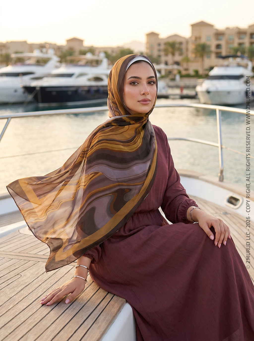 طرحة شيفون ديجيتال ٢متر *٧٠سم - SC8817