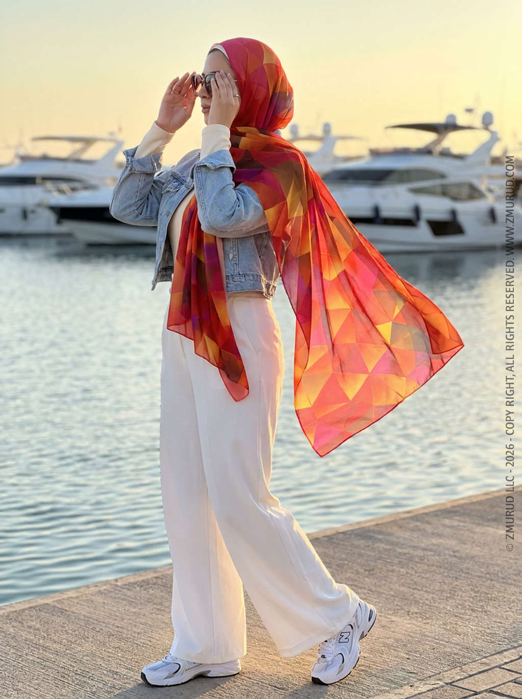 طرحة شيفون ديجيتال ٢متر *٧٠سم - SC8818