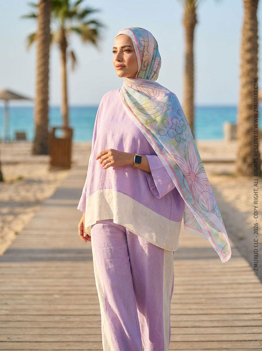 طرحة شيفون ديجيتال ٢متر *٧٠سم - SC8829