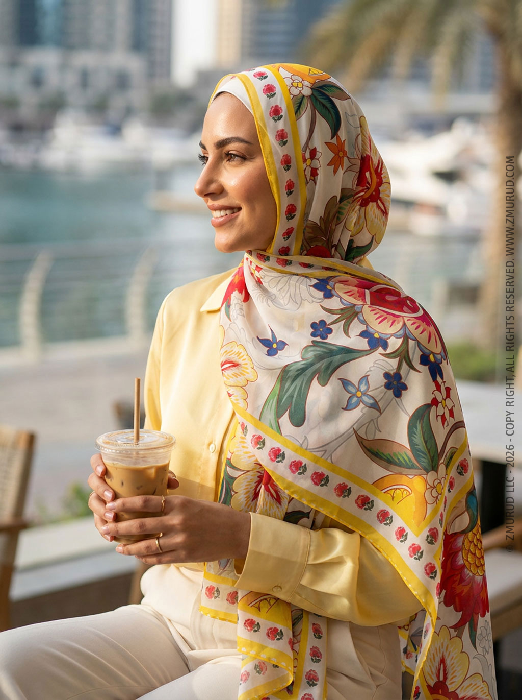 طرحة شيفون ديجيتال ٢متر *٧٠سم - SC8835