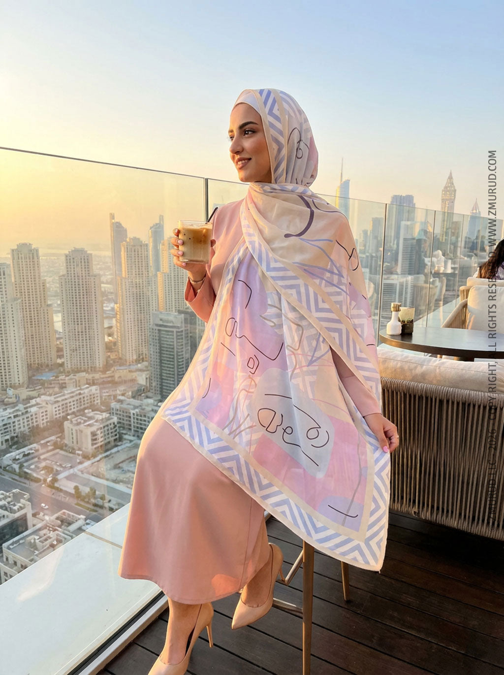 طرحة شيفون ديجيتال ٢متر *٧٠سم - SC8839