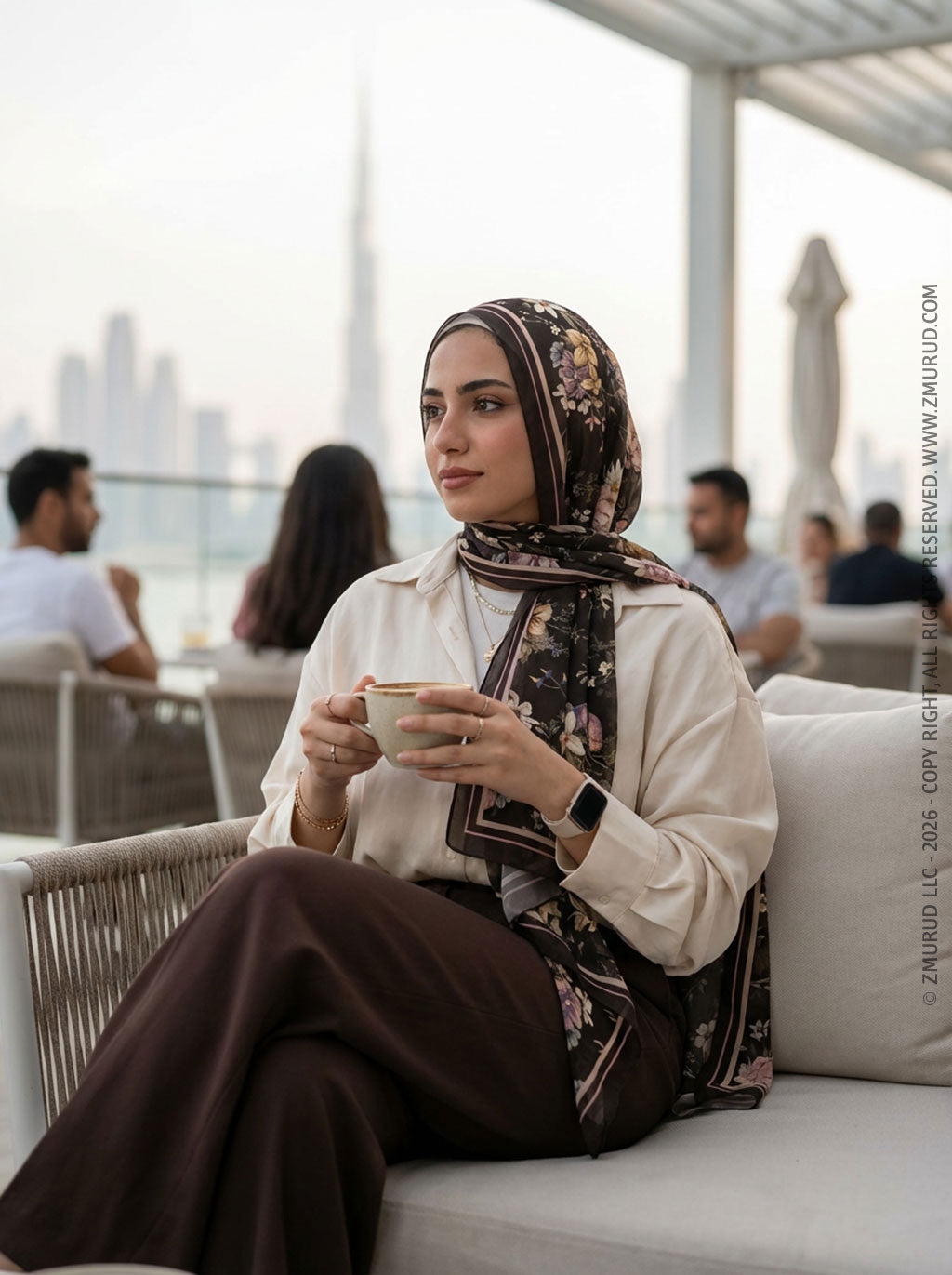 طرحة شيفون ديجيتال ٢متر *٧٠سم - SC8849
