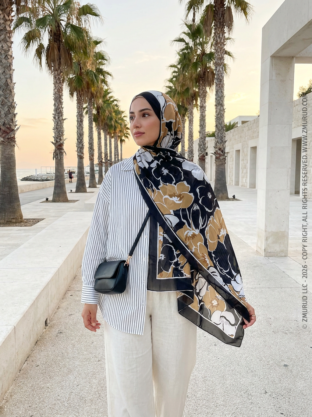 طرحة شيفون ديجيتال ٢متر *٧٠سم - SC8869