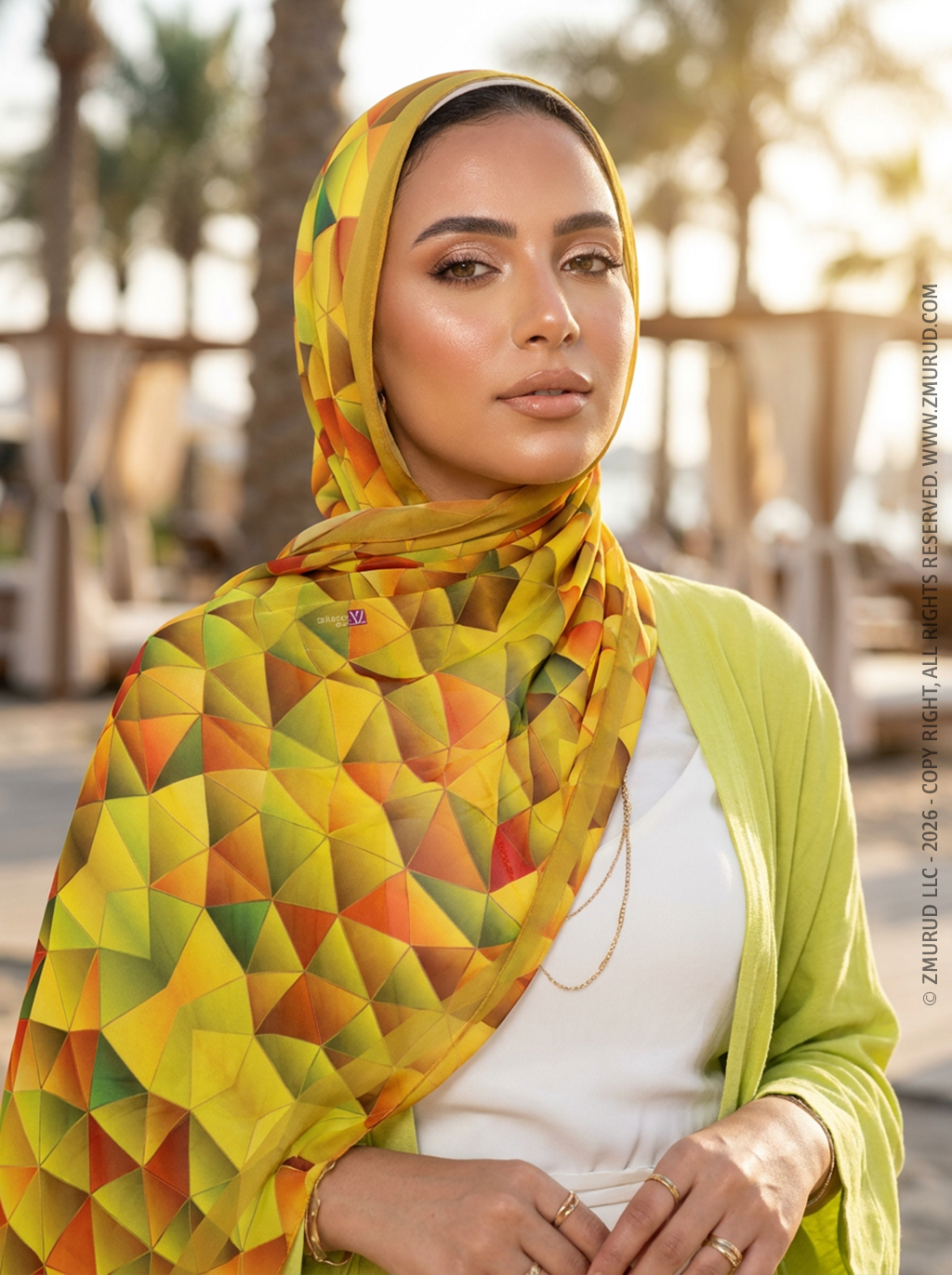 طرحة شيفون ديجيتال ٢متر *٧٠سم - SC8880