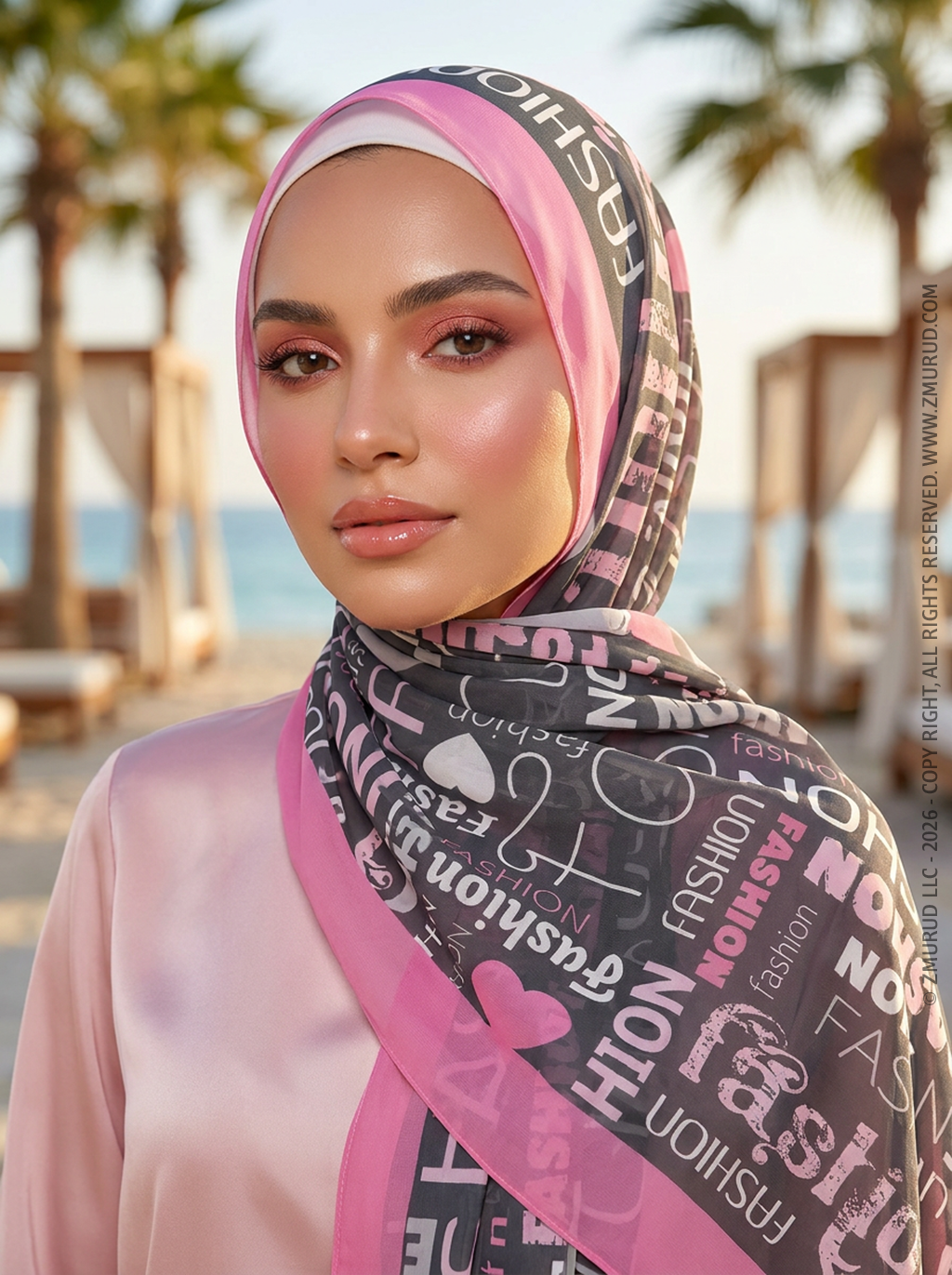 طرحة شيفون ديجيتال ٢متر *٧٠سم - SC8883