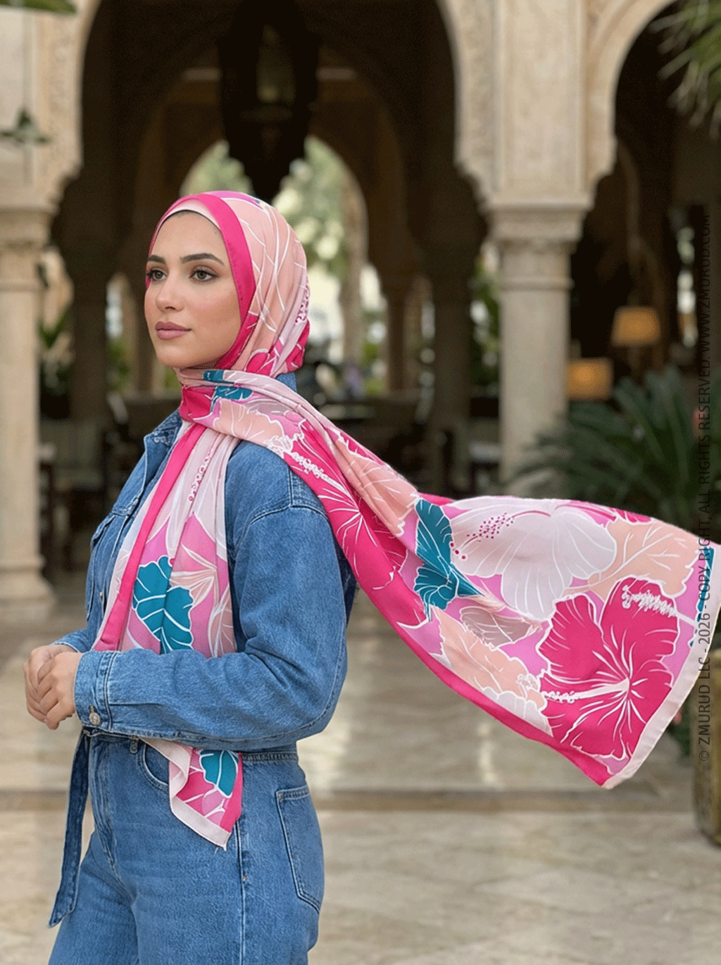 طرحة شيفون ديجيتال ٢متر *٧٠سم - SC8890