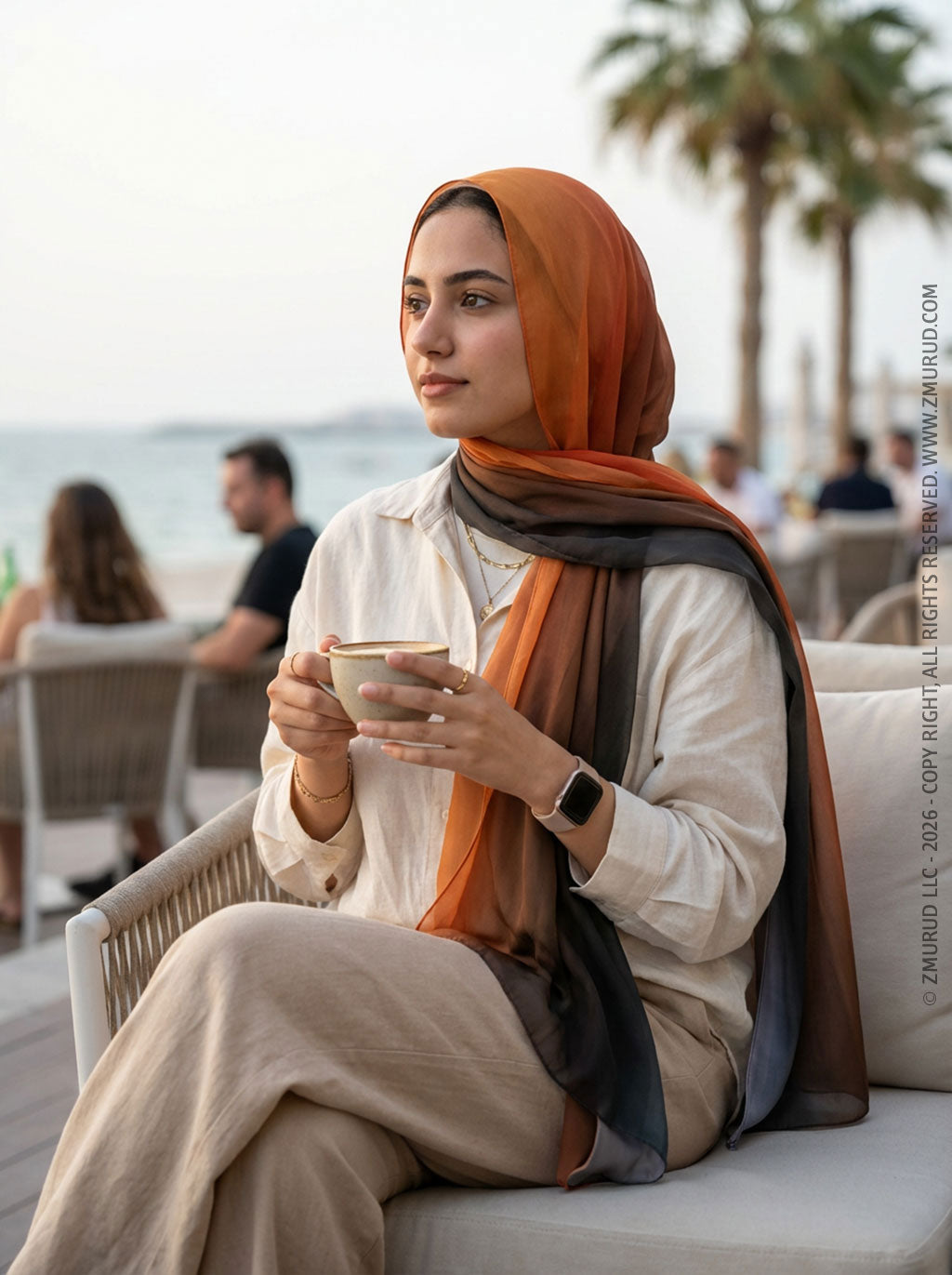 طرحة شيفون ديجيتال ٢متر *٧٠سم - SC8938