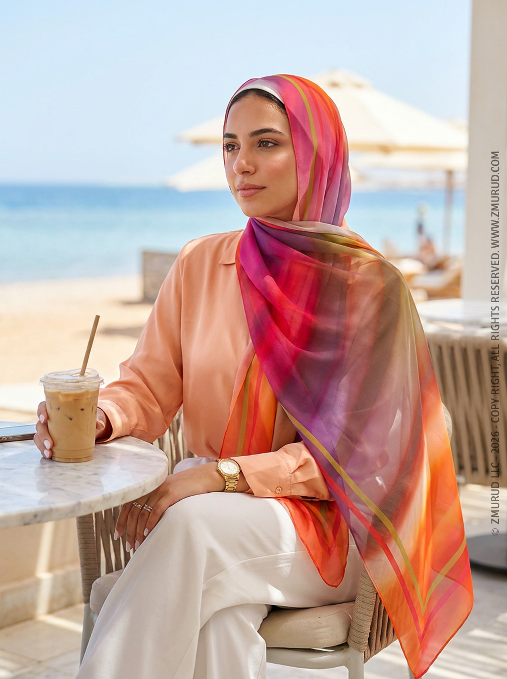 طرحة شيفون ديجيتال ٢متر *٧٠سم - SC8963