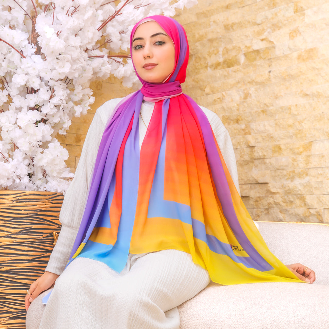 طرحة شيفون ديجيتال ٢متر *٧٠سم - SC8987