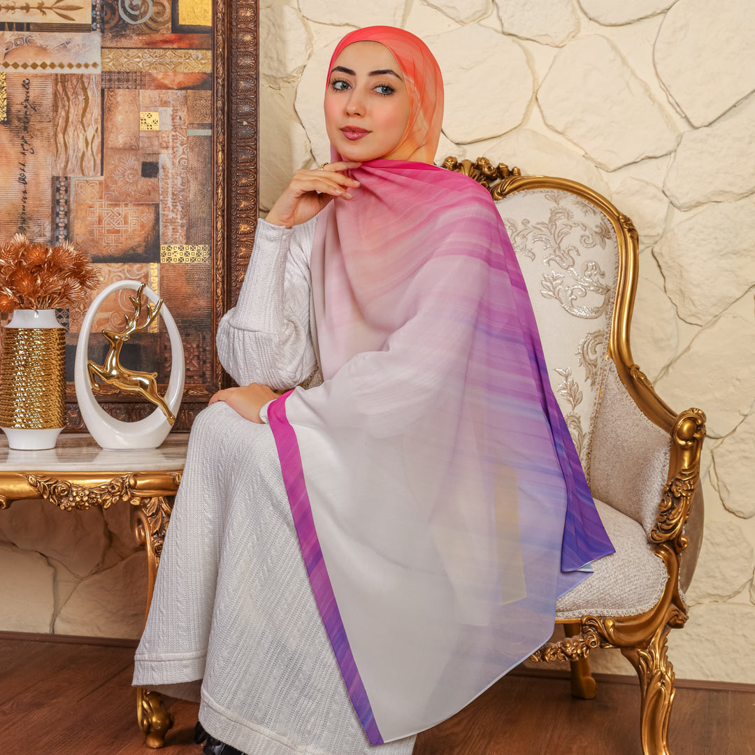 طرحة شيفون ديجيتال ٢متر *٧٠سم - SC8993