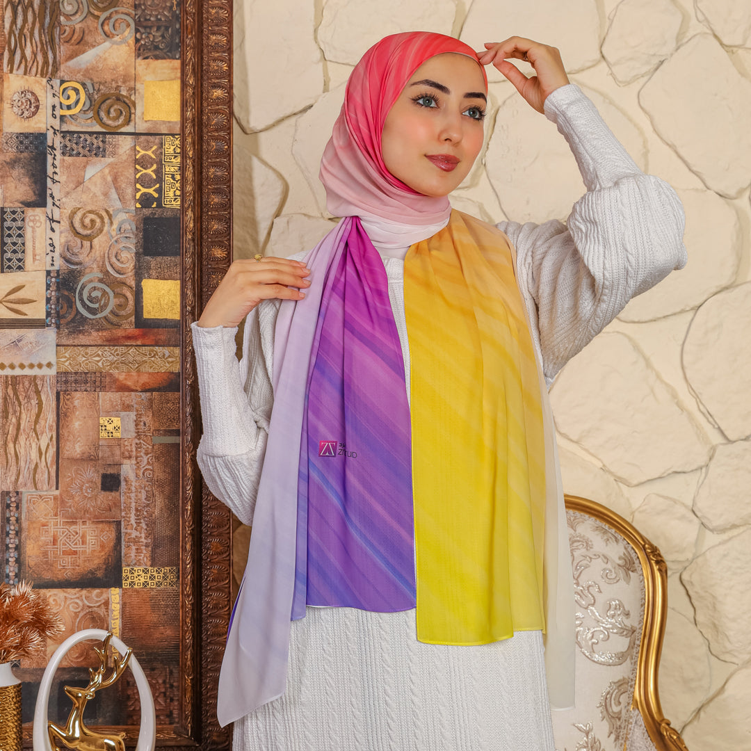 طرحة شيفون ديجيتال ٢متر *٧٠سم - SC8993