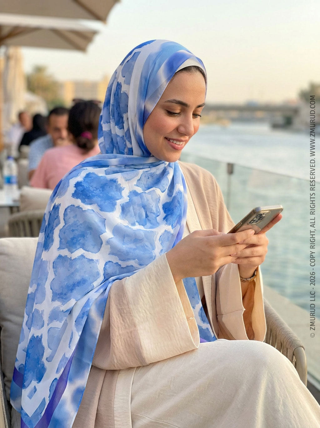 طرحة شيفون ديجيتال ٢متر *٧٠سم - SC9012