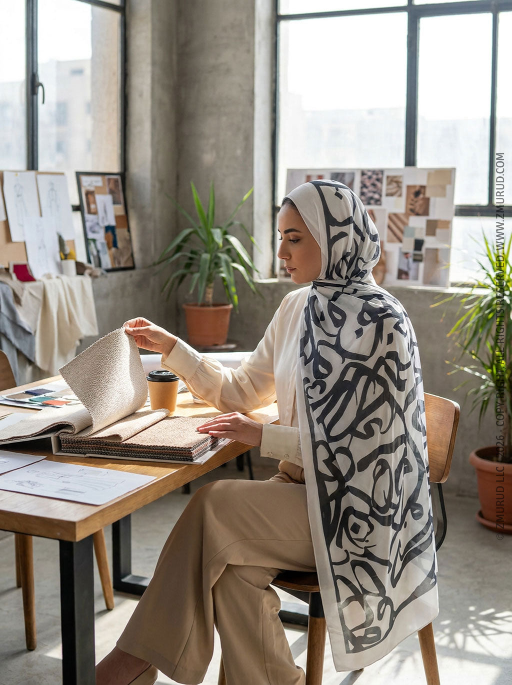 طرحة شيفون ديجيتال ٢متر *٧٠سم - SC9048