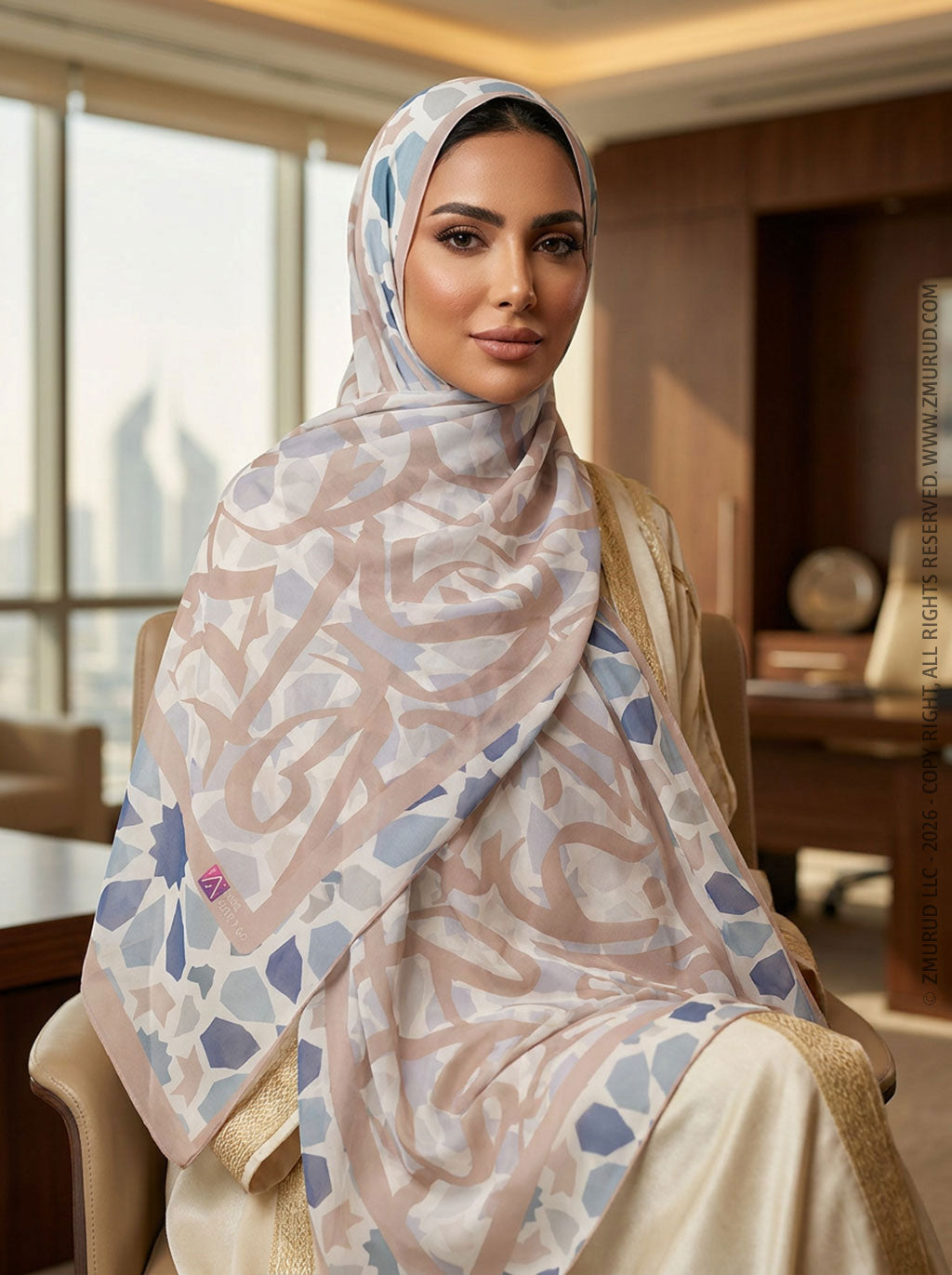 طرحة شيفون ديجيتال ٢متر *٧٠سم - SC9069