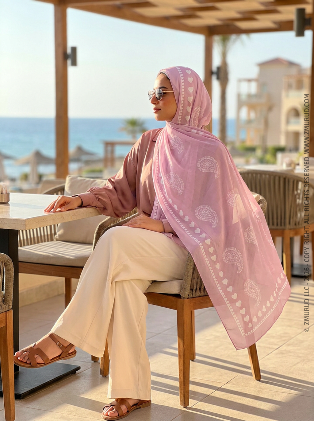 طرحة شيفون ديجيتال ٢متر *٧٠سم - SC9072