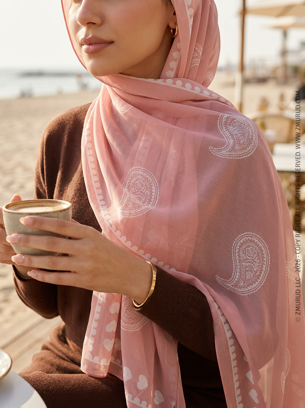 طرحة شيفون ديجيتال ٢متر *٧٠سم - SC9082