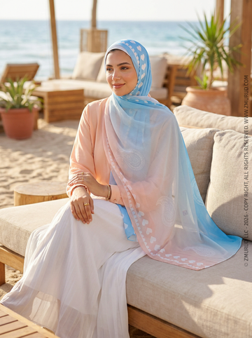 طرحة شيفون ديجيتال ٢متر *٧٠سم - SC9084