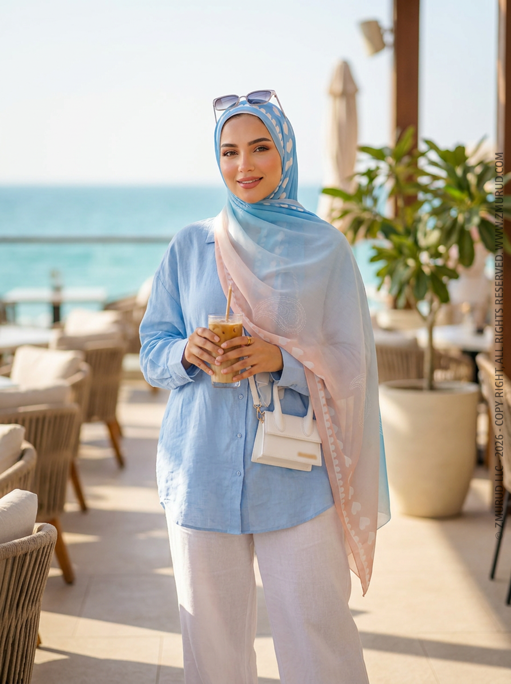 طرحة شيفون ديجيتال ٢متر *٧٠سم - SC9084