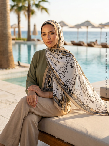 طرحة شيفون ديجيتال ٢متر *٧٠سم - SC9092