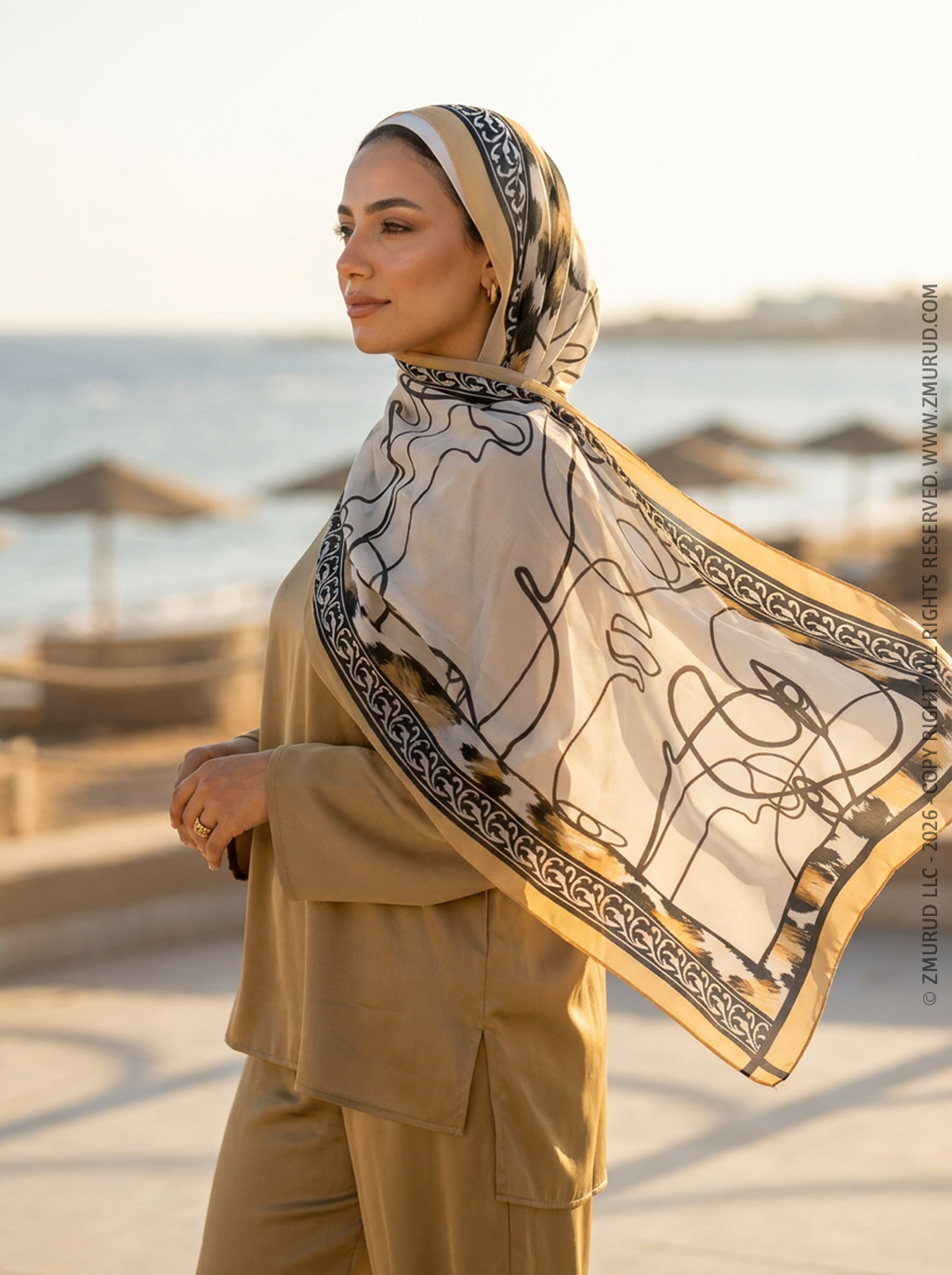 طرحة شيفون ديجيتال ٢متر *٧٠سم - SC9092